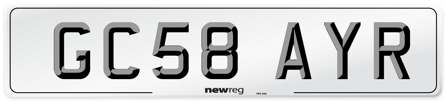 GC58 AYR Number Plate from New Reg